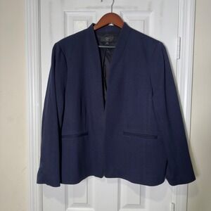 J.Crew 365 Navy Open Front Blazer Minimalist Work Office Career Jacket Women 22